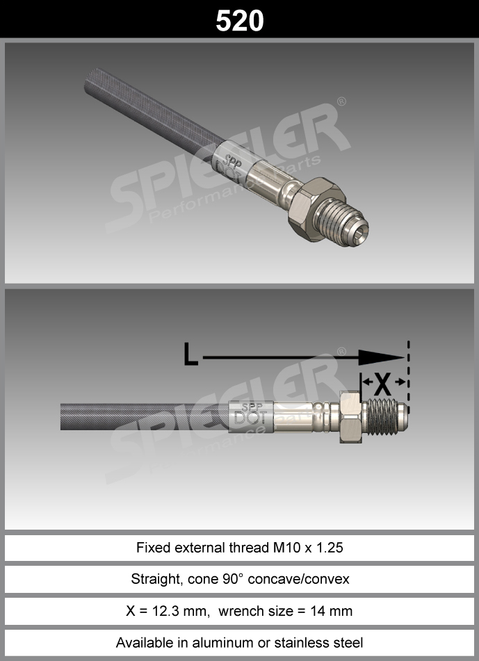 Fitting-Red-520-10mm - M10-Aluminum