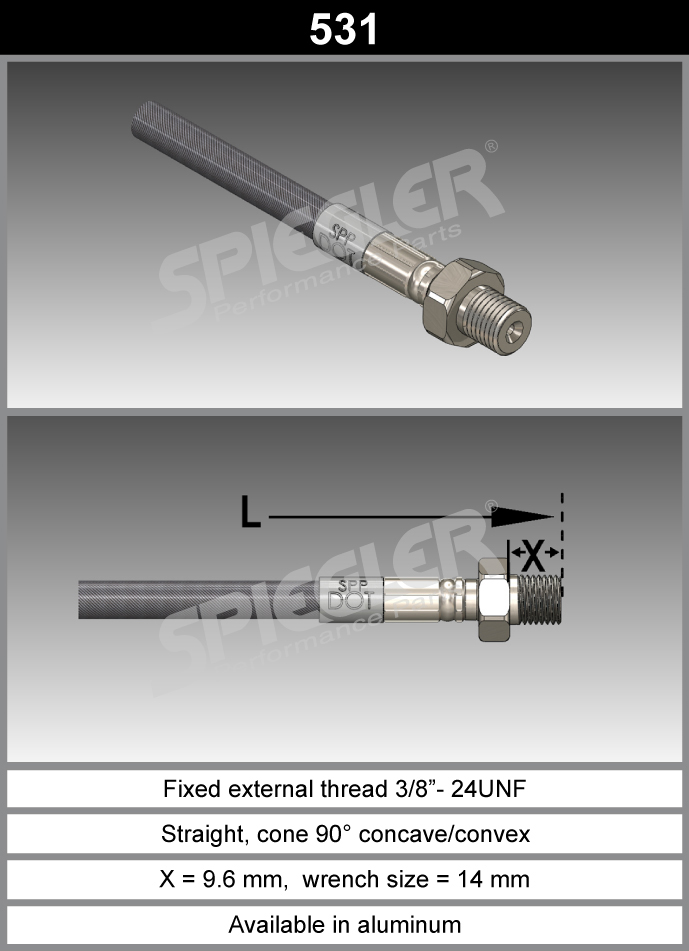 Fitting-Chrome-531-3/8"-Aluminum
