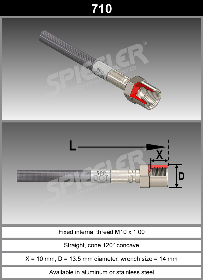 Fitting-Red-710-10mm - M10-Aluminum