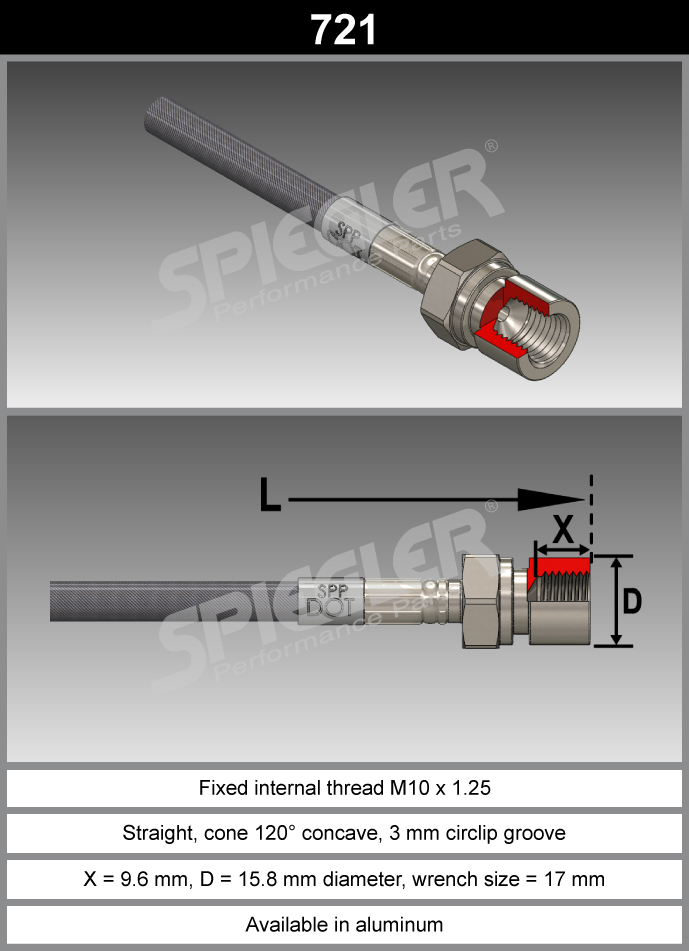 Fitting-Chrome-721-10mm - M10-Aluminum