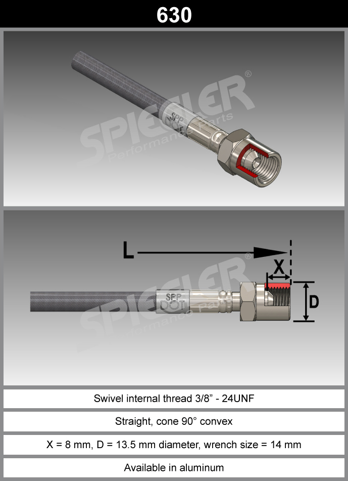 Fitting-Chrome-630-3/8"-Aluminum