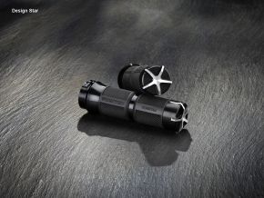 Handlebar Grips, Star Design Triumph Bobber / Black