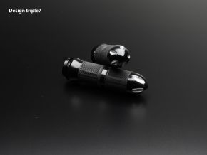 Handlebar Grips, Triple 7 Design Triumph Bobber / Black