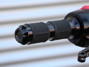 Handlebar Grips, Crown Design Triumph Bobber / Black